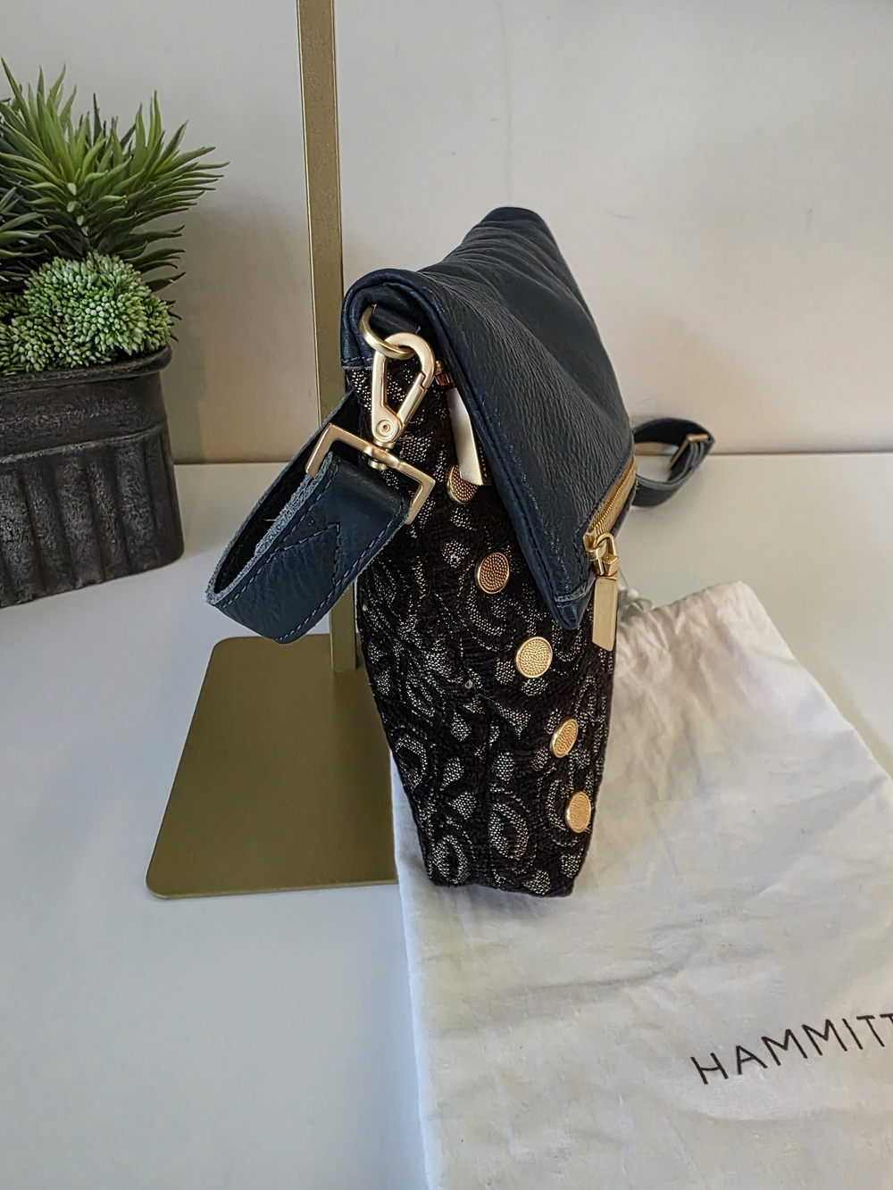 Hammitt VIP Large Antique Atelier Studded Leather Crossbody Special Edition - Picture 7 of 16